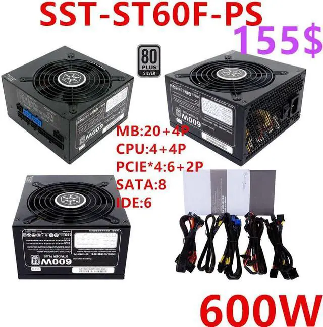 Main image of For SilverStone Brand 80plus Gold Game Mute Power Supply 750W/600W Power Supply SST-ST75F-GS SST-ST60F-PS