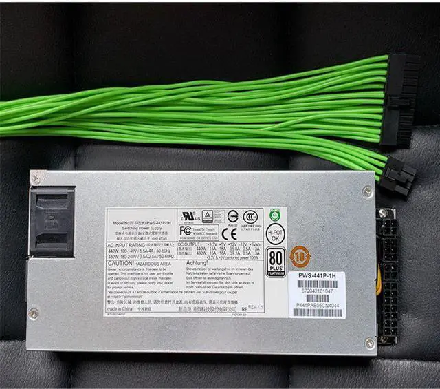 Main image of For Supermicro 80plus Platinum MATX 1U L1 M99 480W Switching Power Supply PWS-441P-1H