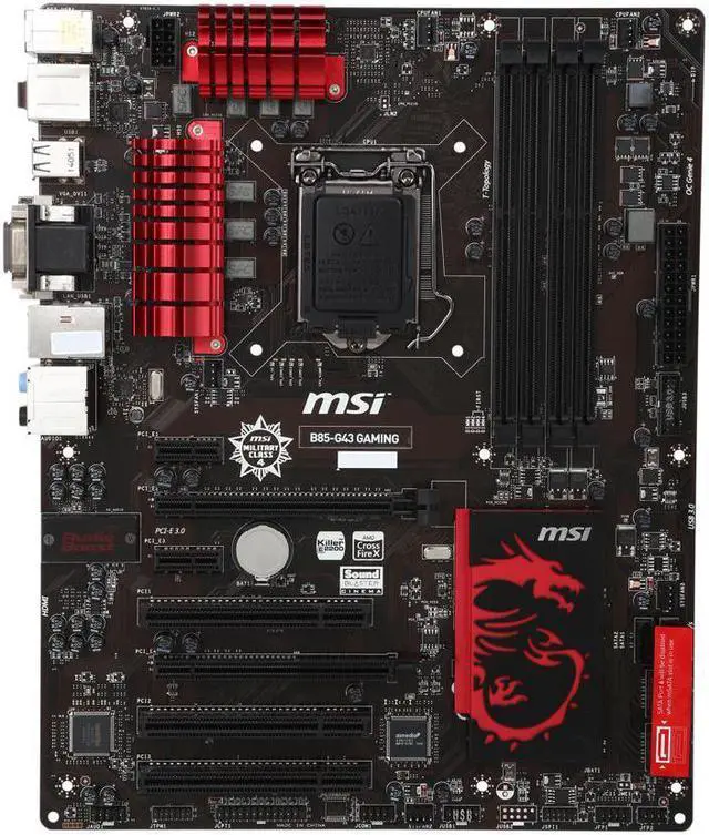 Alt view image 3 of 4 - For MSI B85-G43 GAMING LGA 1150 Intel B85 HDMI SATA 6Gb/s USB 3.0 ATX Motherboard