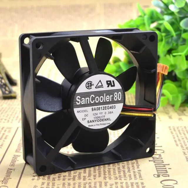 Alt view image 2 of 3 - FOR Sanyo 8cm 8025 12V 0.38A Double Ball High Volume Box Fan 9A0812EG403