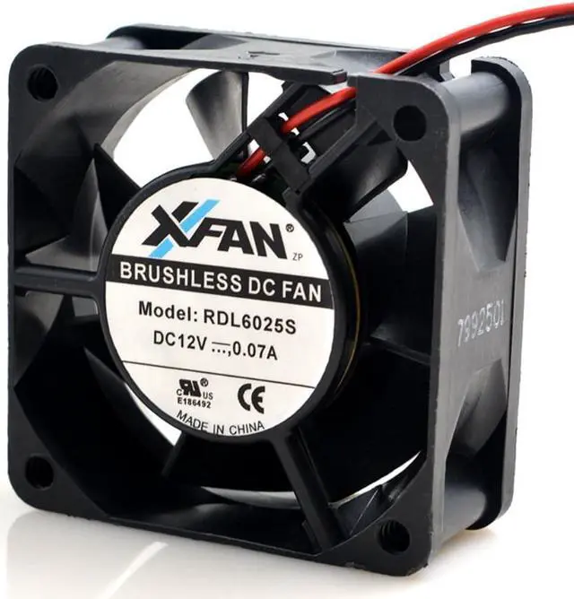 Alt view image 2 of 3 - FOR XFAN RDL6025S 12V 0.07A 6CM 6025 2 Line silent pc Chassis Cooling Fan