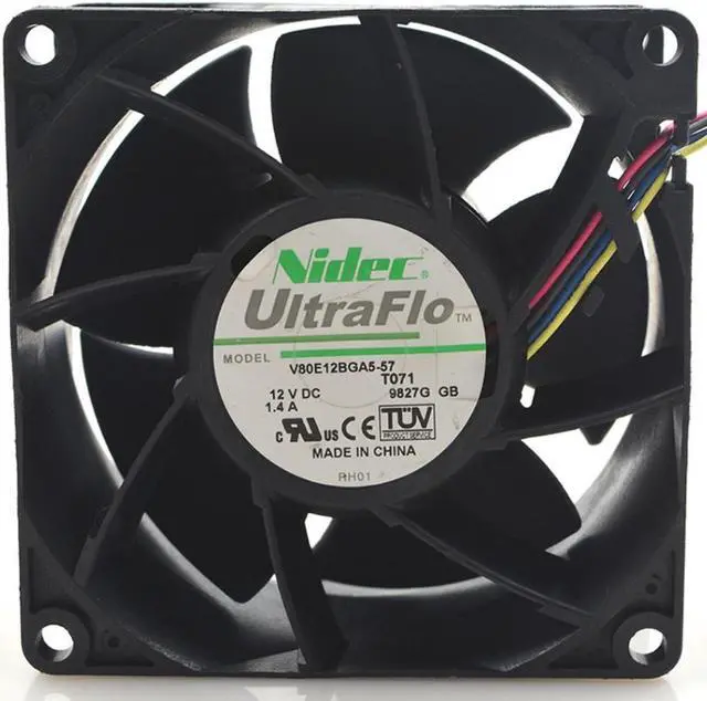 Alt view image 2 of 3 - FOR NIDEC V80E12BGA5-57 12V 1.4A 4-wire 8038 8CM high-speed server cooling fan