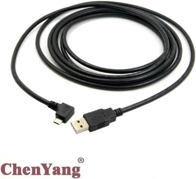 Main image of Left Angled 90 Degree Micro USB Male to USB 2.0 Data Charge Cable 3m for Tablet & Cell Phone
