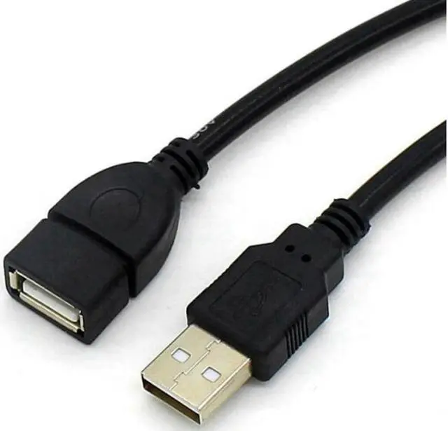 Main image of Data cable USB 2.0 extension cable 1.5m black nickel-plated head A-F USB extension data cable