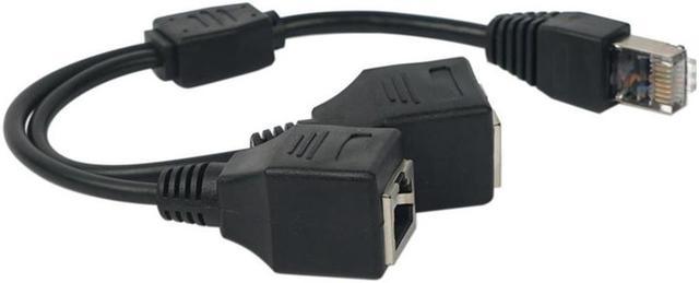 Ethernet Network Splitter, 1 Male To 2 Female Y Adapter Cable