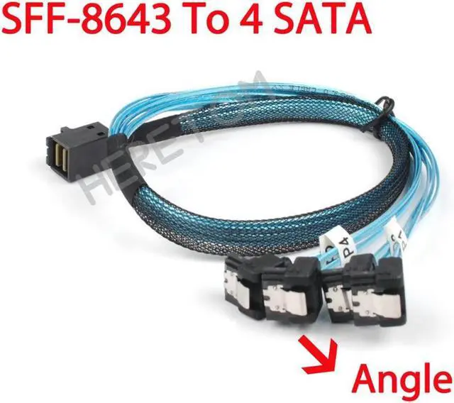 Main image of OIAGLH 100cm Internal Mini SAS SFF-8643 Host To 4 SATA 7pin Target Hard Disk 6Gbps Data Server Raid Cable