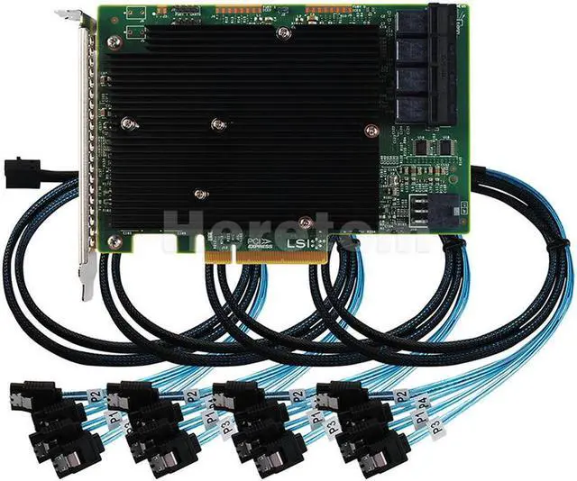 Main image of OIAGLH LSI SAS 9300-16I 12GB S HBA BUS ADAPTER CARD IT Mode  4*SFF-8643 SATA Cable