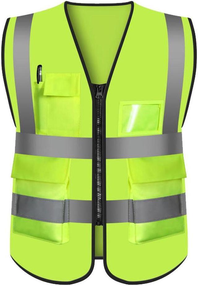 Reflective Safety Vest Bright Color Multi-pocket Traffic Vest