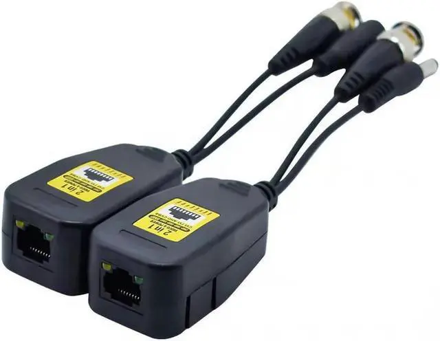 Main image of 1 Pair BNC To RJ45 Passive Video Power + Audio Balun Transceiver For CCTV Camera 8MP CVBS AHD CVI TVI UTP Balun