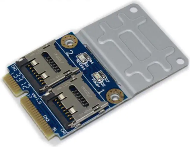 Main image of 2 SSD HDD for Laptop Dual Micro SD SDHC SDXC TF to Mini PCIe Memory Card reader mPCIe to 2 mini-sdcards mini pci-e adapter