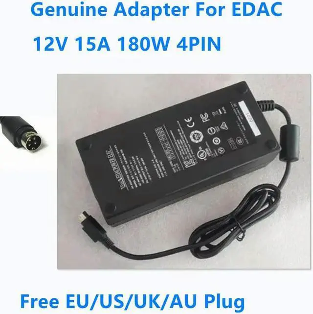 Main image of OIAGLH 12V 15A 180W 4PIN EDAC EA12501B-120 AC Power Adapter For Power Supply Charger