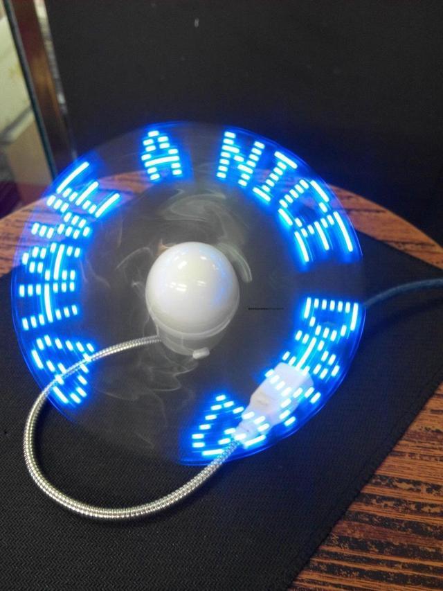 USB Mini Flexible Time LED Clock Fan With LED Light Cool Gadget