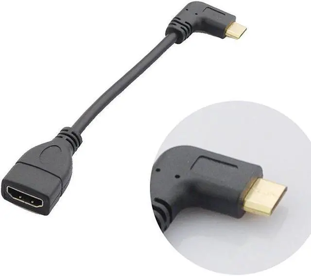Main image of 15CM High Speed 90 Degree Mini HDMI-compatible Left-toward Male to HDMI-compatible  Female Cable Adapter Connector (Left-Toward)