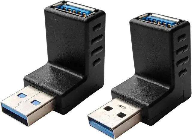 Main image of USB 3.0 Male to Female 90 Degree Right Angle Extension Adapter, USB Upward and Downward Connector