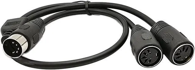 Main image of DIN 5-Pin Splitter Y Adapter MIDI Cable, MIDI 5 Pin Male to Dual 2 x DIN-5 Female Extension Audio Cable (D5P M-2F,0.5meter)