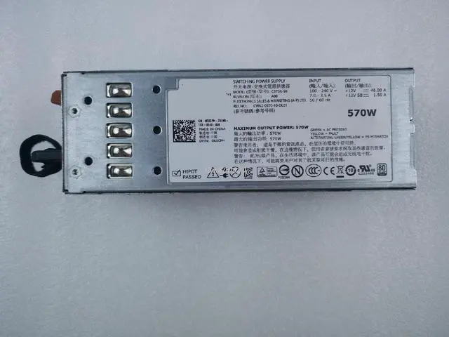 Main image of For DELL/R710/T610 server power supply 570W A570P-00 A570P-01 MYXYH T327N