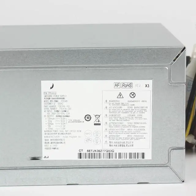 Main image of For HPZ240 400 600 705 800 G1 G2 796346-001 PCE009 400W 6PIN power supply