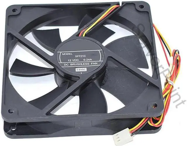 Main image of SFF21C Fluid Dynamic Bearing Cooling Fan DC 12V 0.24A2100RPM 12025 12cm 120*120*25mm 3 Lines