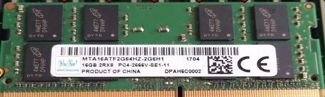 Main image of OIAGLH For 16G 2RX8 PC4-2666V-SE1-11 MTA16ATF2G64HZ-2G6H1 Notebook