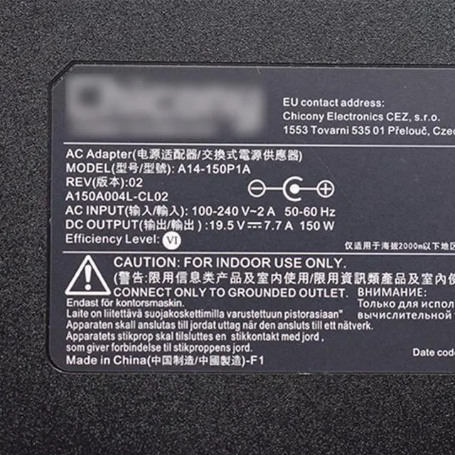 Alt view image 3 of 3 - AC power adapter A14-150P1A For MSI Notebook GS70 GP73 GS60 GS63 GE62 GS63VR 19.5V 7.7A 150W 5.5*2.5mm Power Supply