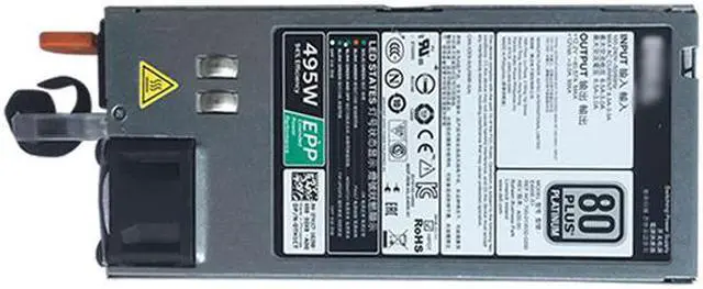 Alt view image 2 of 3 - 495W Power Supply E495E-S1 D495E-S1 9338D For DELL R830 R730 R630 R530 T630 T430 T330 Server Power Supply Module