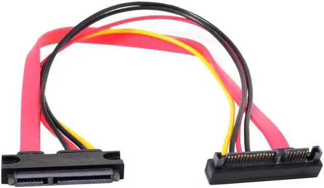 Main image of 90 Degree Up Angled SATA III SATA 7+15 22 Pin SATA Male to Female Data Power Extension Cable 30cm