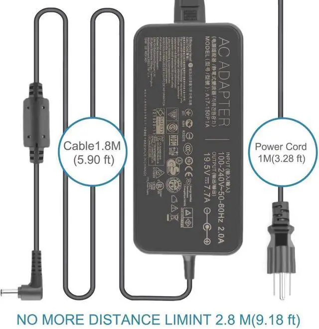 Main image of 150W Charger19.5V 7.7A AC Adapter A17-150P1A A17150P1A A17-150P2A Fit for Asus GL503G GL503GE GL703GE GL703GS GL703V