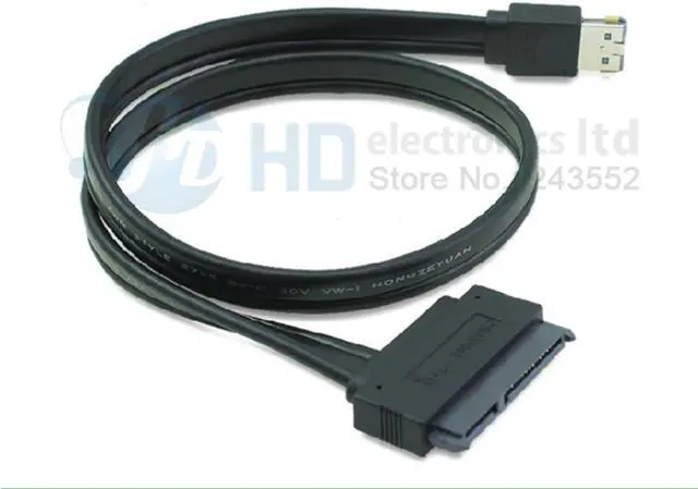 Main image of Power eSATA(esata+usb) 12V+5V to SATA 22pin cable,0.5m length eSATA to SATA