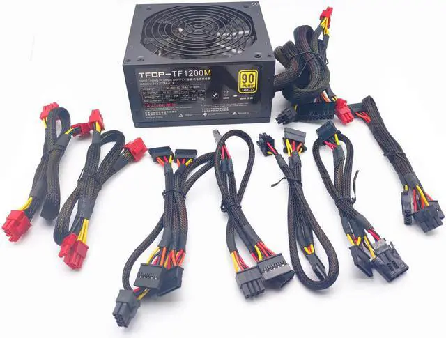 Main image of 1200W PC Power Source Supply 1000W SEMI-MODULAR POWER SUPPLY 110V 220V Gaming Game Computer Components Desks Power Mining Mute