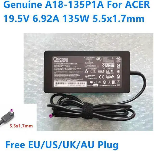 Main image of OIAGLH Chicony 19.5V 6.92A 135W A18-135P1A AC Adapter For ASPIRE7 SERIES NITRO 5 AN515 Laptop Power Supply Charger