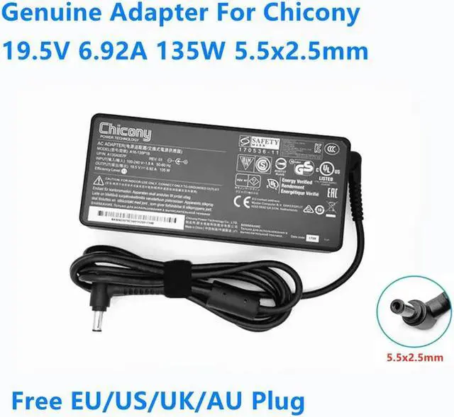 Main image of OIAGLH 19.5V 6.92A 135W Chicony A16-135P1B Power Supply AC Adapter For GS63 7RD STEALTH DELTA ADP-135KB T Laptop Charger