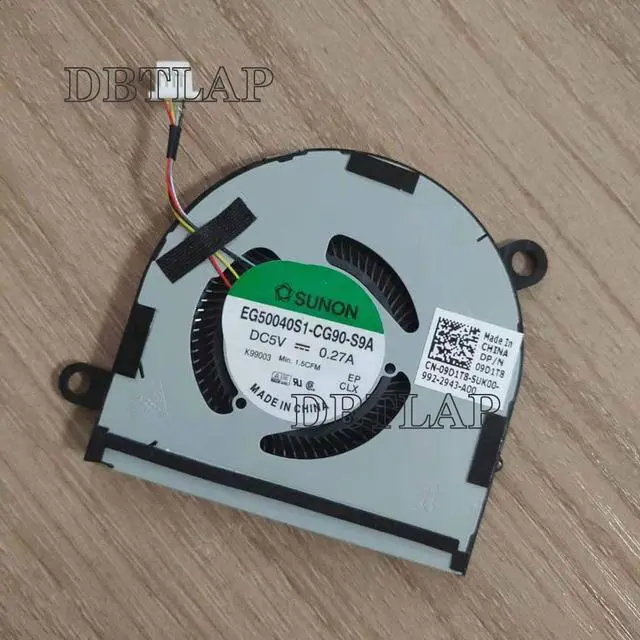 Main image of DBTLAP Laptop Cooling Fan For EG50040S1-CG90-S9A DC5V 0.27A 4Pin for DELL Latitude 7400 2 in 1 DP/N 09D1T8 9D1T8