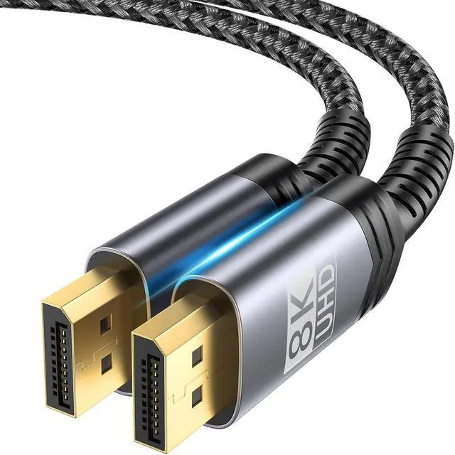 Main image of JSAUX 8K DisplayPort Cable 1.4, DP Cable 10ft8K@60Hz, 2K@240Hz, 4K@144Hz, 32.4Gbps, Display Port to Display Port Cable 1.4 (DP to DP Cable) Compatible for Gaming Laptop TV PC Computer Monitor-Grey