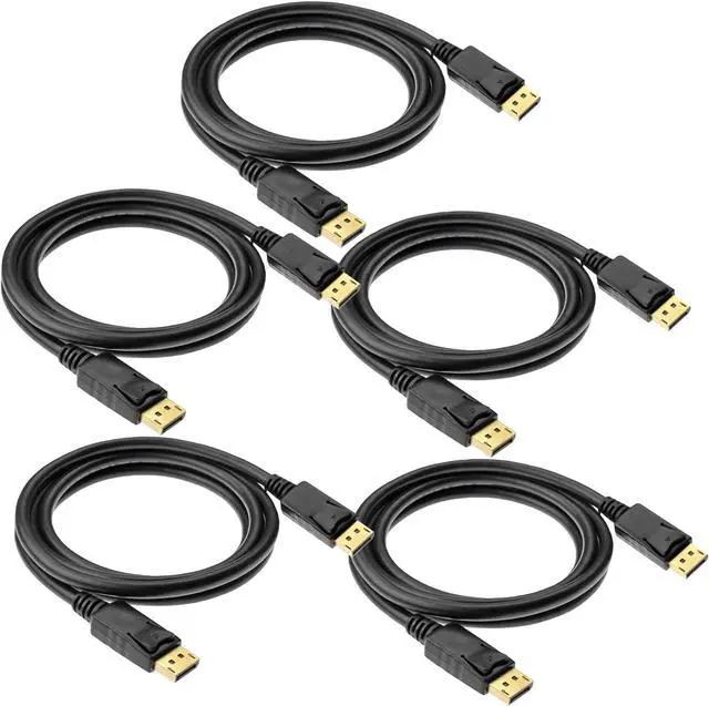 Main image of DisplayPort to Displayport Cable 6 Feet Gold Plated Display Port to Display Port Cable 4K@60HZ Resolution(Male to Male) for DisplayPort Enabled Desktops and Laptops to Displays (5 Pack)