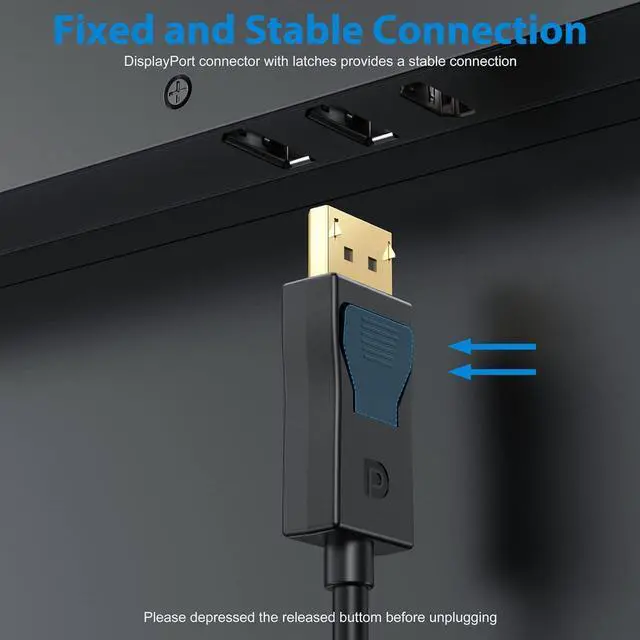 Alt view image 5 of 7 - DisplayPort Cable 5FT DP Display Port Cable 1.2 [4K@60Hz 2K@165Hz 2K@144Hz] High Speed Cord for Monitor