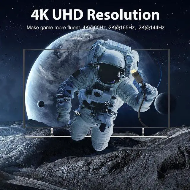 Alt view image 4 of 7 - DisplayPort Cable 5FT DP Display Port Cable 1.2 [4K@60Hz 2K@165Hz 2K@144Hz] High Speed Cord for Monitor