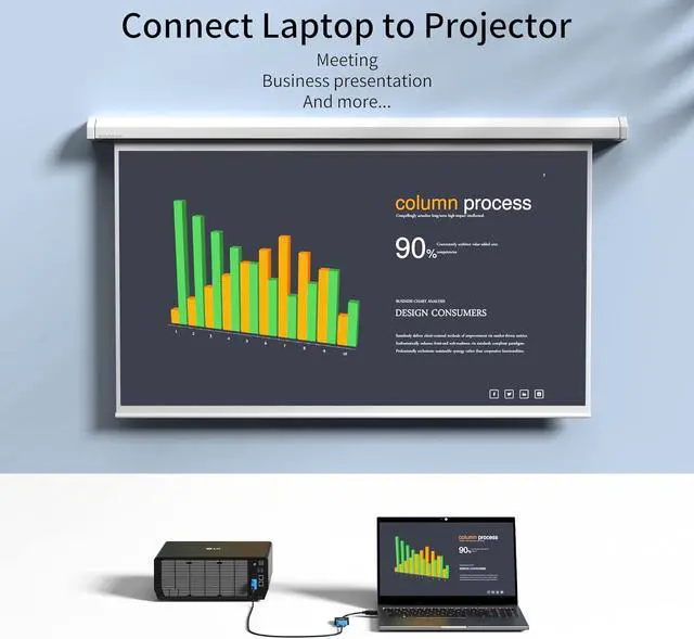 Alt view image 6 of 7 - DisplayPort to VGA Adapter Gold-Plated Display Port to VGA Cable (Male to Female) 1080P DP to VGA for Computer Desktop Laptop PC Monitor Projector HDTV (Black)