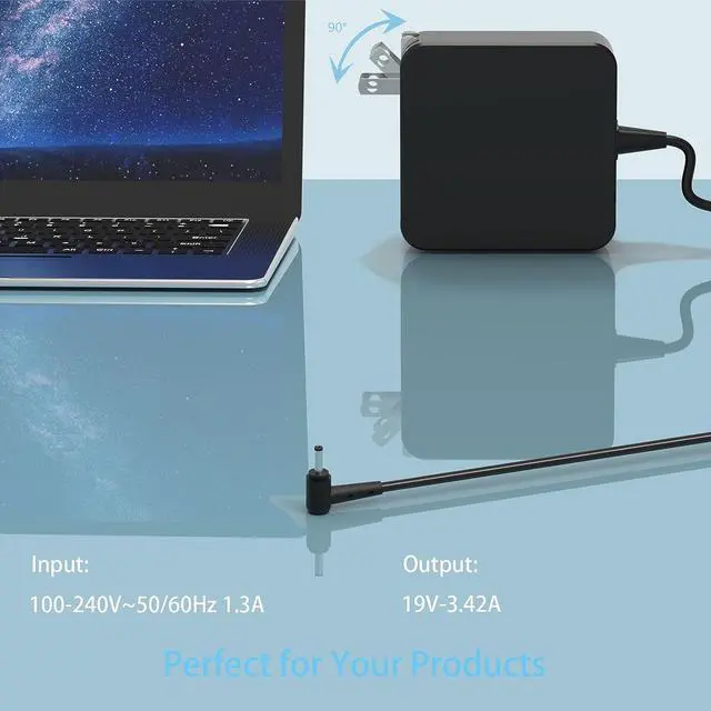 Alt view image 6 of 7 - Laptop Charger for Gateway 19V GWTN156-1 GWTN156-5 GWTN156-4 GWTN156-7 GWTN156-9 GWTN156-11 GWTN141-2 GWTN141-10 GWTN141-3 GWTN141-4 GWTN141-6 GWNC31514-BK GWNC31514-BL TYPE60-190-3150U
