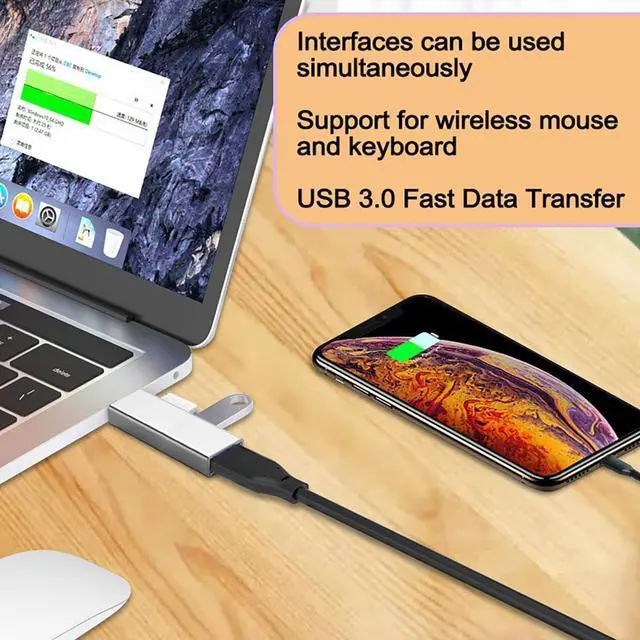 Alt view image 3 of 7 - 5Pcs USB C to USB Adapter USB A to USB-C Adapter USB 3.0 Hub Type C to USB Adapter USB Hub Splitter Extension OTG Adapter USB C Female to USB Male Adapter Fast Charging for iPhone Samsung PC MacBook