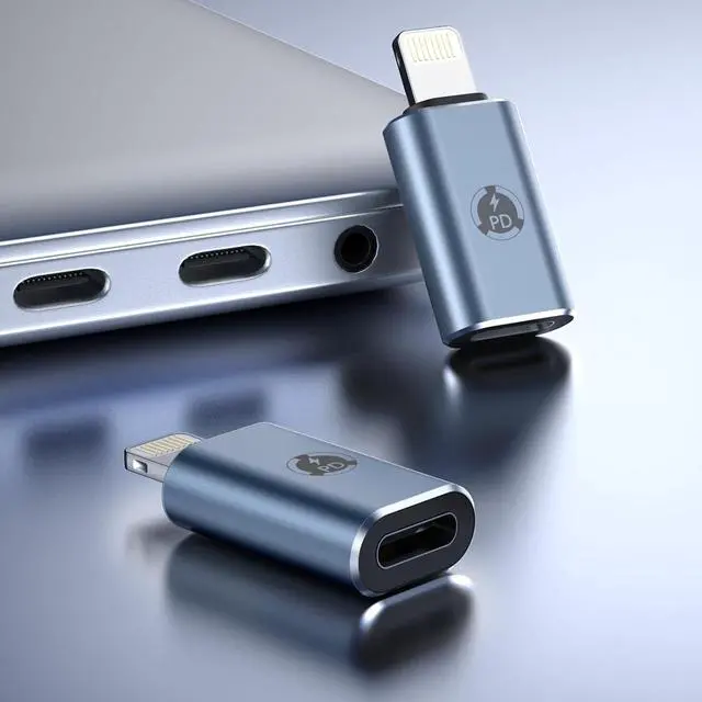 Alt view image 6 of 6 - USB C to Lightning Adapter 2 Pack Type C Female to Lightning Male Adapter Fits iPhone 14/13/12/11/X/XR/XS/SE/8/7/6/iPad/iPod/AirPods Support 27W PD Fast Charging and Data Transfer