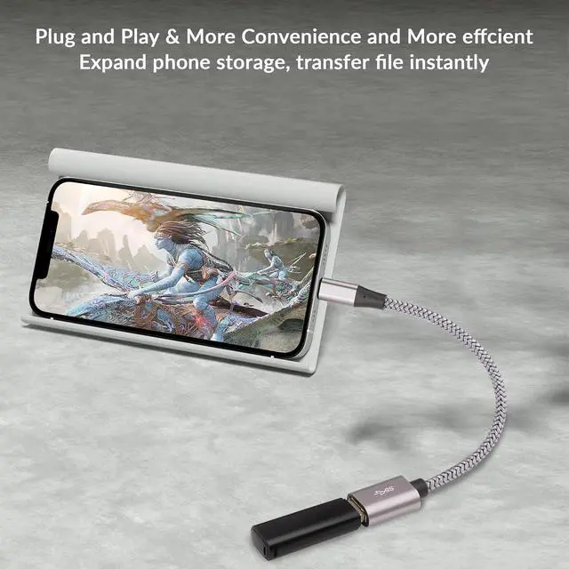 Alt view image 5 of 7 - Micro USB to USB Adapter 2Pack Micro USB 2.0 OTG Cable On The Go Converter Nylon Braided Aluminum Shells Micro USB Male to USB Female for S7 LG Flash Drive Mouse Keyboard Game Controller