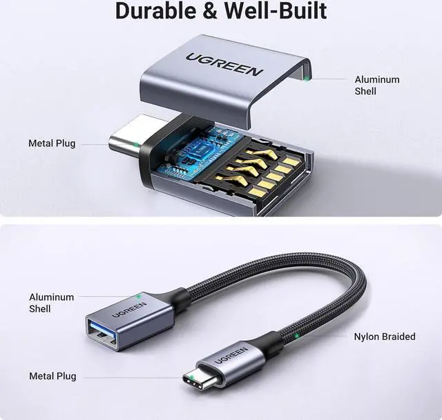 Alt view image 7 of 7 - USB C to USB A Adapter 2 Pack USB C Male to USB Female Adapter Compatible with  S23 Ultra MacBook Pro 2023 / Air 2022 iPad Pro/Mini Thunderbolt 4/3 Device