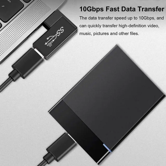 Alt view image 3 of 5 - 90 Degree USB to USB C Adapter (4 Pack) Vertical Up and Down Angle Horizontal Left and Right Angle USB A Male to Type C Female Extender Connector