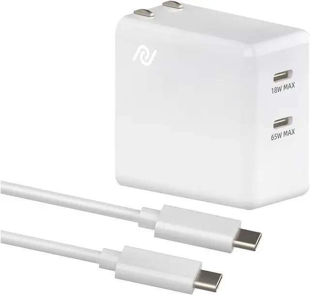 Main image of USB C Charger 65W, (GaN 65W), PPS Fast Charger Adapter, Dual USB C Ports Foldable Compact Charger for MacBook Pro/Air, iPad Pro, Google Pixelbook, iPhone 13/14/15, Microsoft Surface Book 2 and More