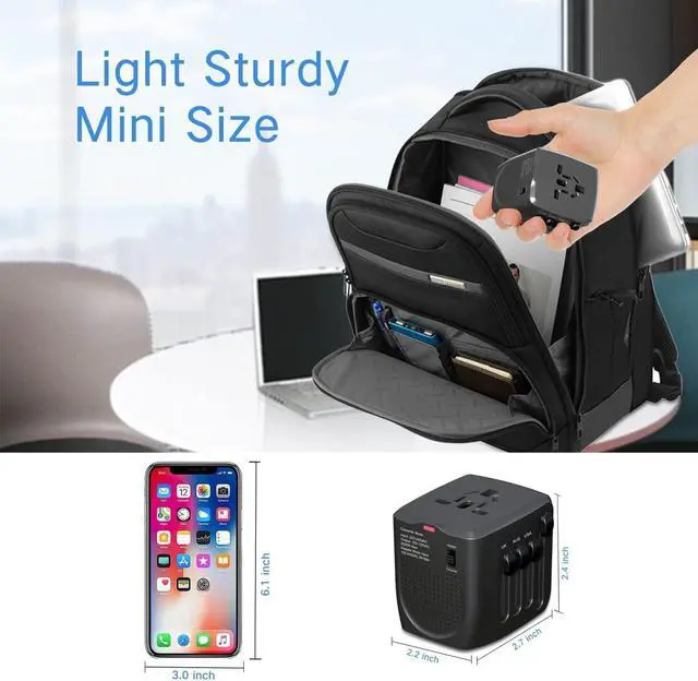 Alt view image 6 of 7 - 2000W Adapter 880W Voltage Converter Down Voltage 220 V to 110 V for Curling Iron Cell Phone Laptop US to UK Europe AUS Over 200 Countries Power ConverterGray