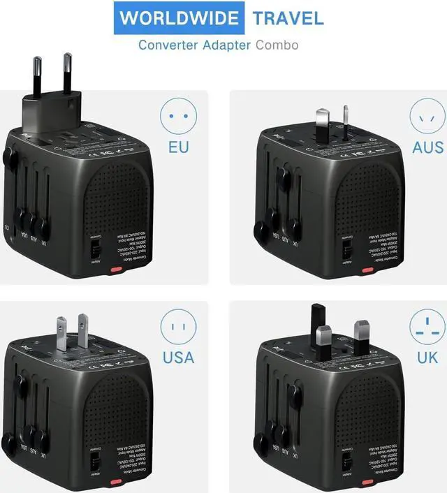 Alt view image 2 of 7 - 2000W Adapter 880W Voltage Converter Down Voltage 220 V to 110 V for Curling Iron Cell Phone Laptop US to UK Europe AUS Over 200 Countries Power ConverterGray