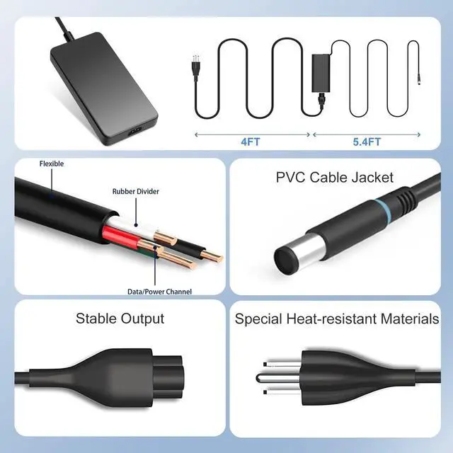 Alt view image 5 of 6 - 240W 180W Laptop Charger Replacement for Dell Alienware M17 17 M15 15 R1 R2 R3 R4 R5 R6 R7 / G3 G5 G7 G15 3590 5500 5505 7500 7700 / M15X M17X M18X X15 X51 Gaming Laptop AC Adapter Power Supply Cord