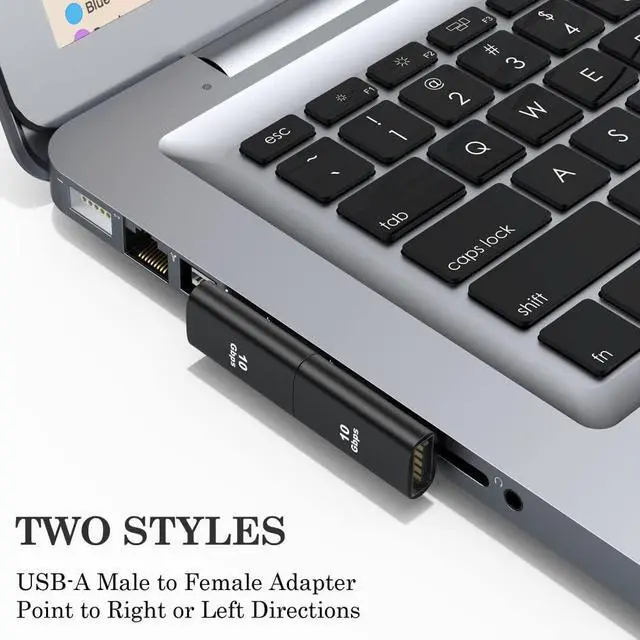Alt view image 2 of 7 - 90 Degree USB 3.1 Adapter (2 Pack) Right and Left Angle USB A Male to Female Connector Extender for PC Laptop USB A Charger Raspberry Pi and More
