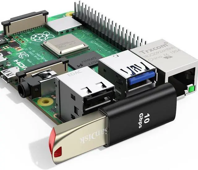 Alt view image 4 of 7 - 90 Degree USB 3.1 Adapter (2 Pack) Right and Left Angle USB A Male to Female Connector Extender for PC Laptop USB A Charger Raspberry Pi and More