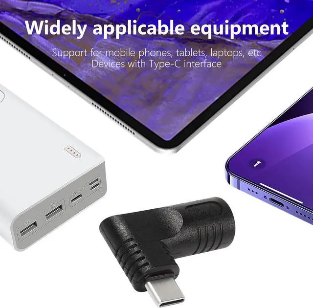 Alt view image 7 of 7 - 65W PD DC 7.4mm x 5.0mm Female (7.4mm x 0.6mm) Input to USB Type C Male Power Charging Adapter Uilt-in with PD Automatic Identification Induction Chip for Phones Tablets Laptops(black 7406 B)